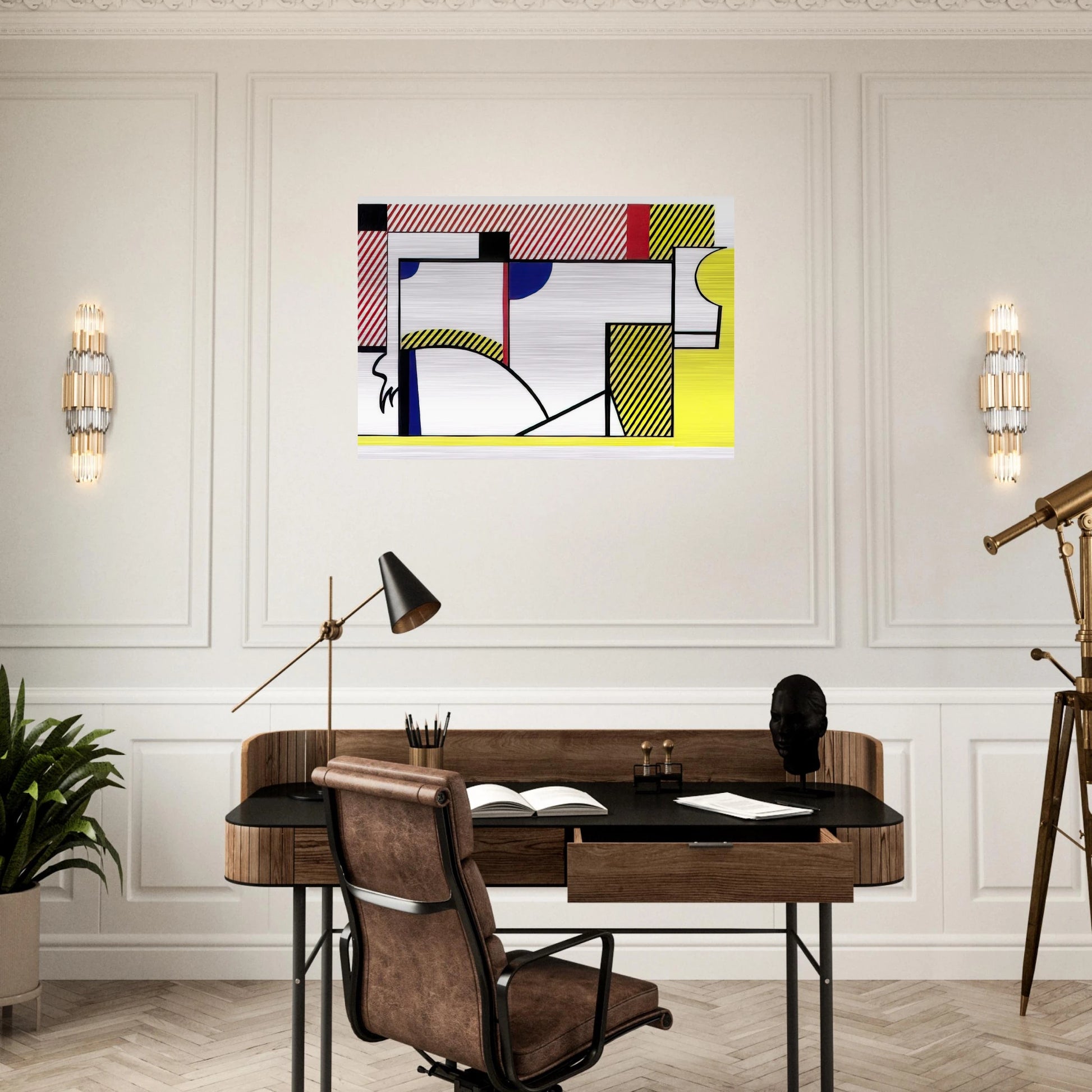 BULL VI 1973 - Roy Lichtenstein Brushed Aluminum Print - 70x100 cm / 28x40 inches | Roy Lichtenstein Aluminum Print | Roy Lichtenstein Prints