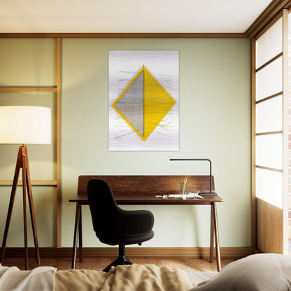 PETITE LOSANGE JAUNE - Jesus Rafael Soto Brushed Aluminum Print - 70x100 cm / 28x40 inches | Jesus Rafael Soto Aluminum Print | Jesus Rafael Soto Prints