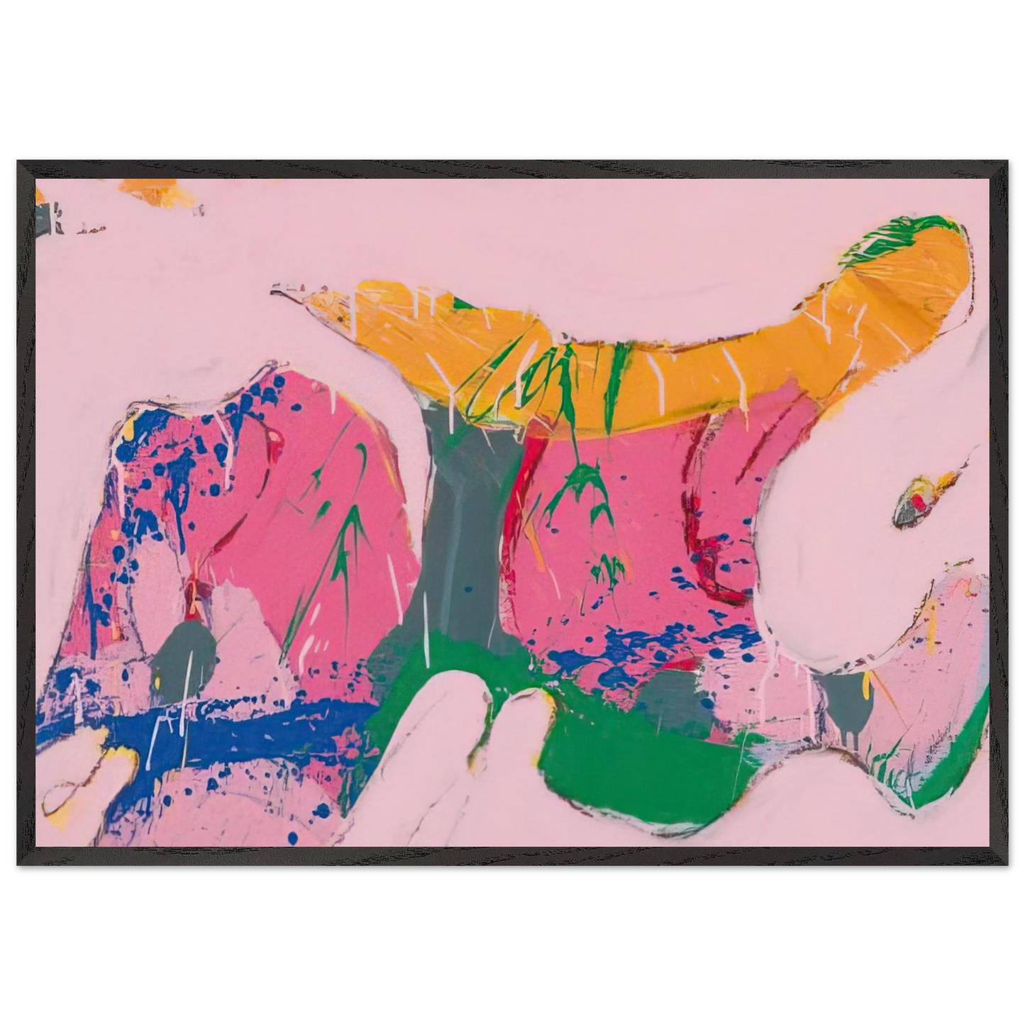 Uranus - 1974 - Norman Bluhm 70x100 cm / 28x40 inches Framed Art Print – Black Wooden Frame