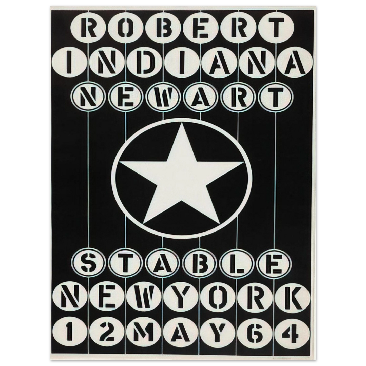 Robert Indiana - Robert Indiana, New Art, Stable New York  75x100 cm / 30x40inches Fine Art Poster