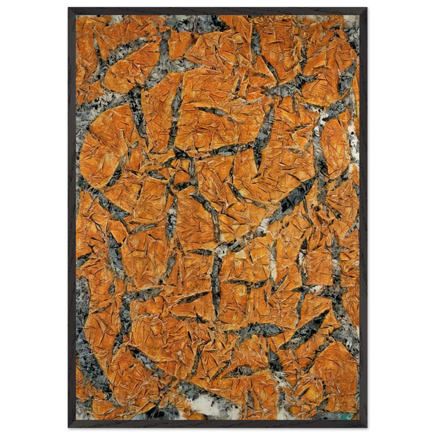 Mariale MD 4 serie le manteau de la Vierge - 1962 - Simon Hantai 70x100 cm / 28x40 inches Framed Art Print – Black Wooden Frame