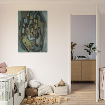 PIERROT AND GUITAR - Salvador Dali Brushed Aluminum Print - 70x100 cm / 28x40 inches | Salvador Dali Aluminum Print | Salvador Dali Prints