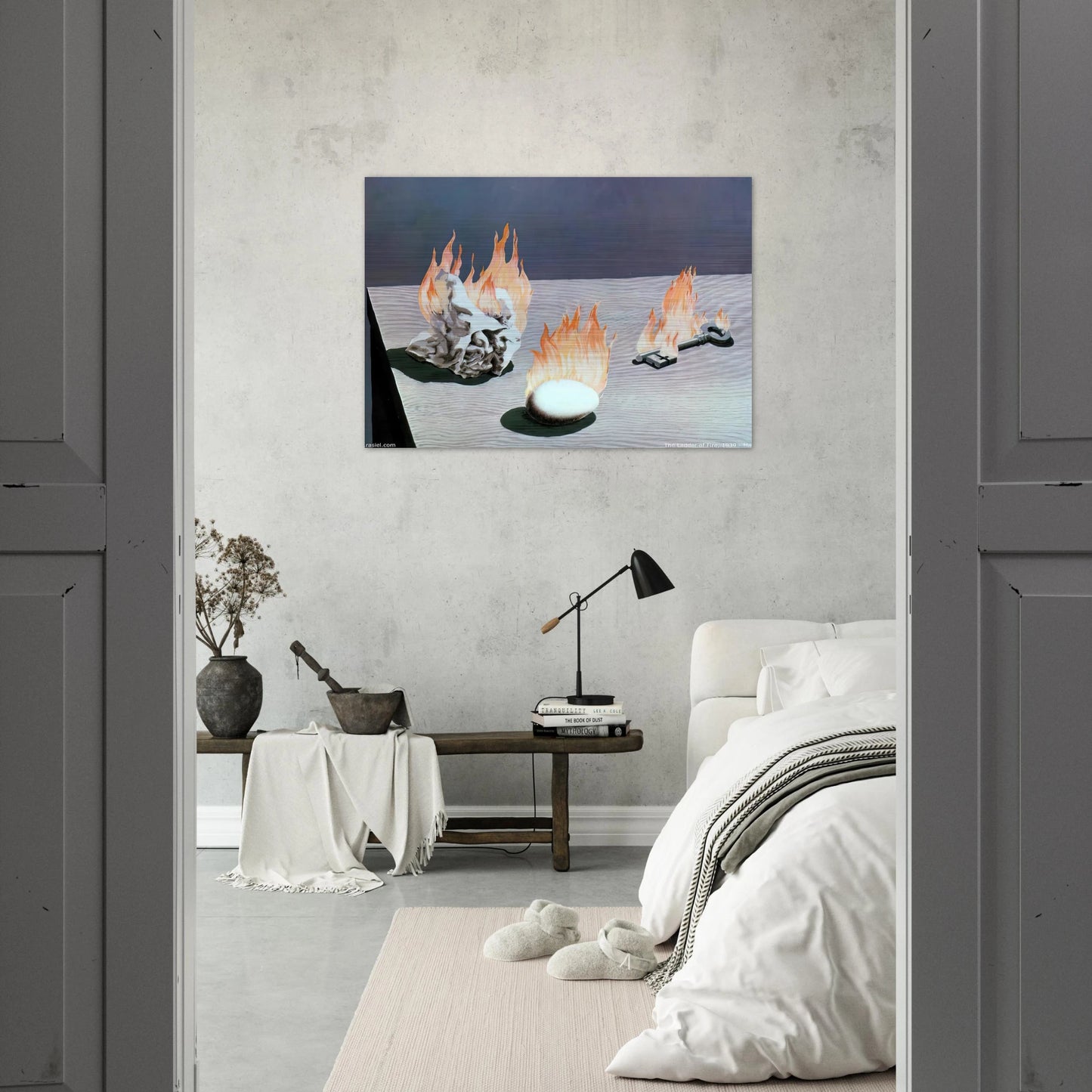 THE LADDER OF FIRE 1939 - Rene Magritte Brushed Aluminum Print - 70x100 cm / 28x40 inches | Rene Magritte Aluminum Print | Rene Magritte Prints