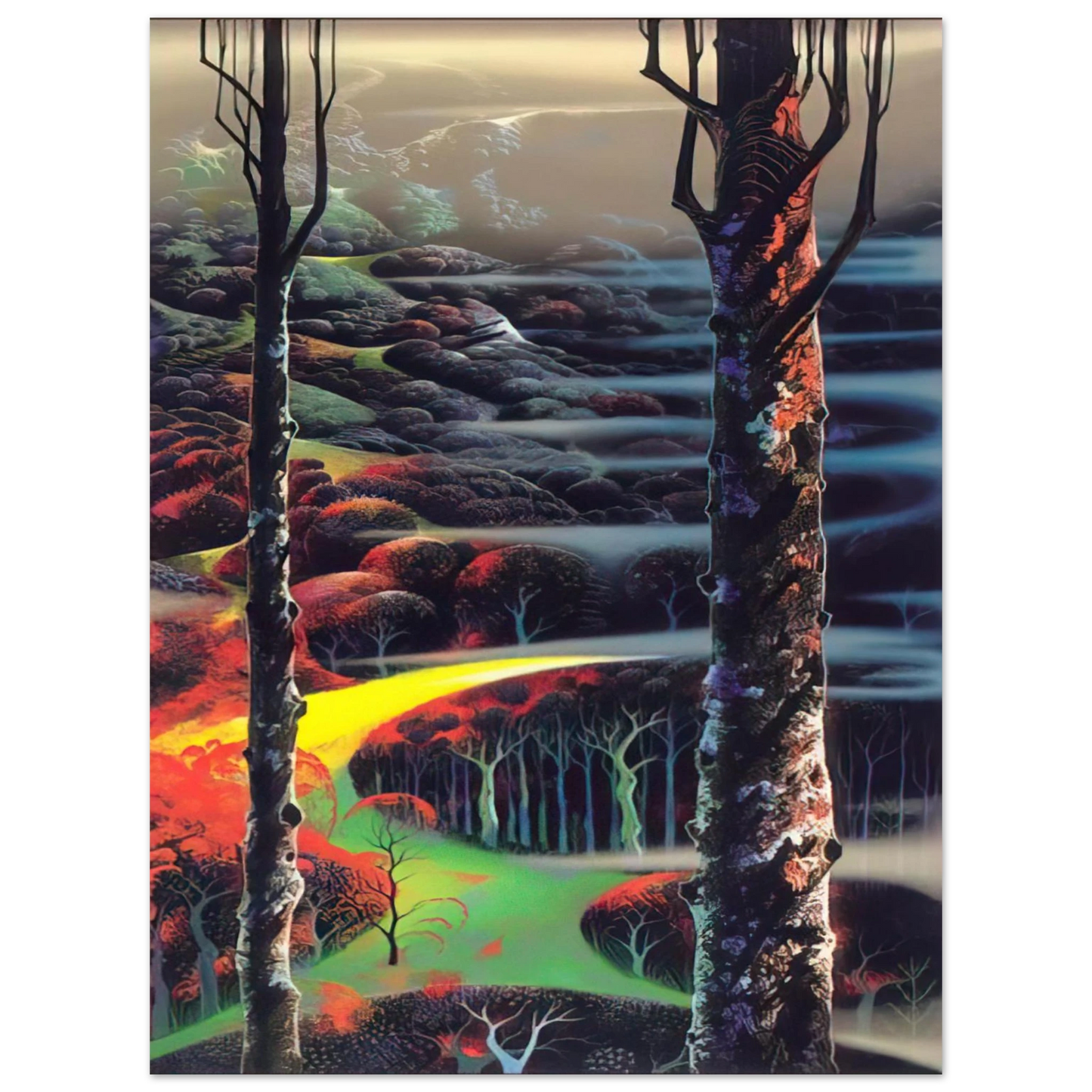 Eyvind Earle - A Touch of Autumn  75x100 cm / 30x40inches Fine Art Poster