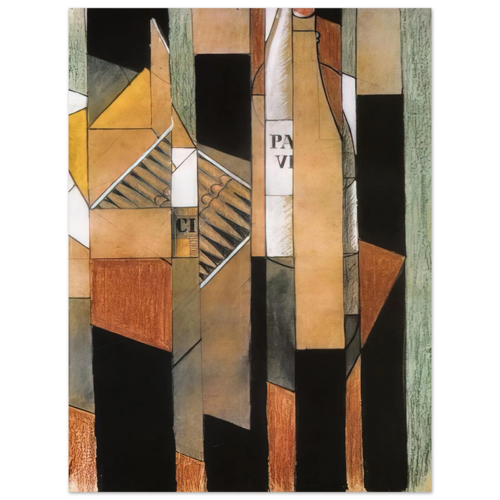 Juan Gris - STILL LIFE WITH BOTTLE AND CIGARS 1912  75x100 cm / 30x40inches Fine Art Poster