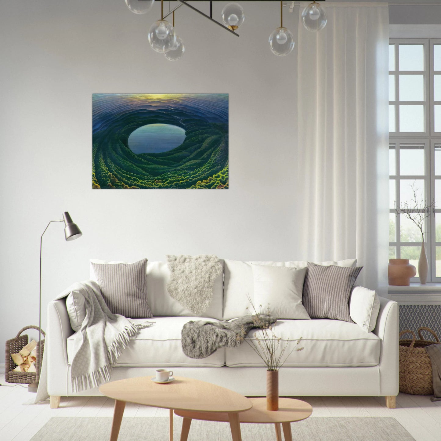 Lago umbro - 1942 - Gerardo Dottori Brushed Aluminum Print - 70x100 cm / 28x40 inches | Gerardo Dottori Aluminum Print | Gerardo Dottori Prints