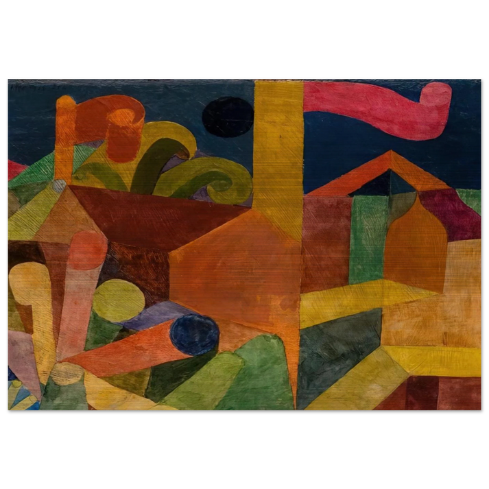LANDSCAPE WITH FLAGS 1914 - Paul Klee Brushed Aluminum Print - 70x100 cm / 28x40 inches | Paul Klee Aluminum Print | Paul Klee Prints