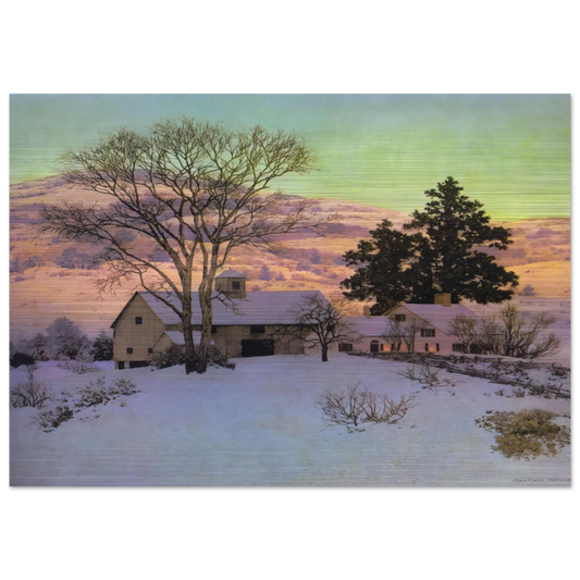 Afterglow - Maxfield Parrish Brushed Aluminum Print - 70x100 cm / 28x40 inches | Maxfield Parrish Aluminum Print | Maxfield Parrish Prints