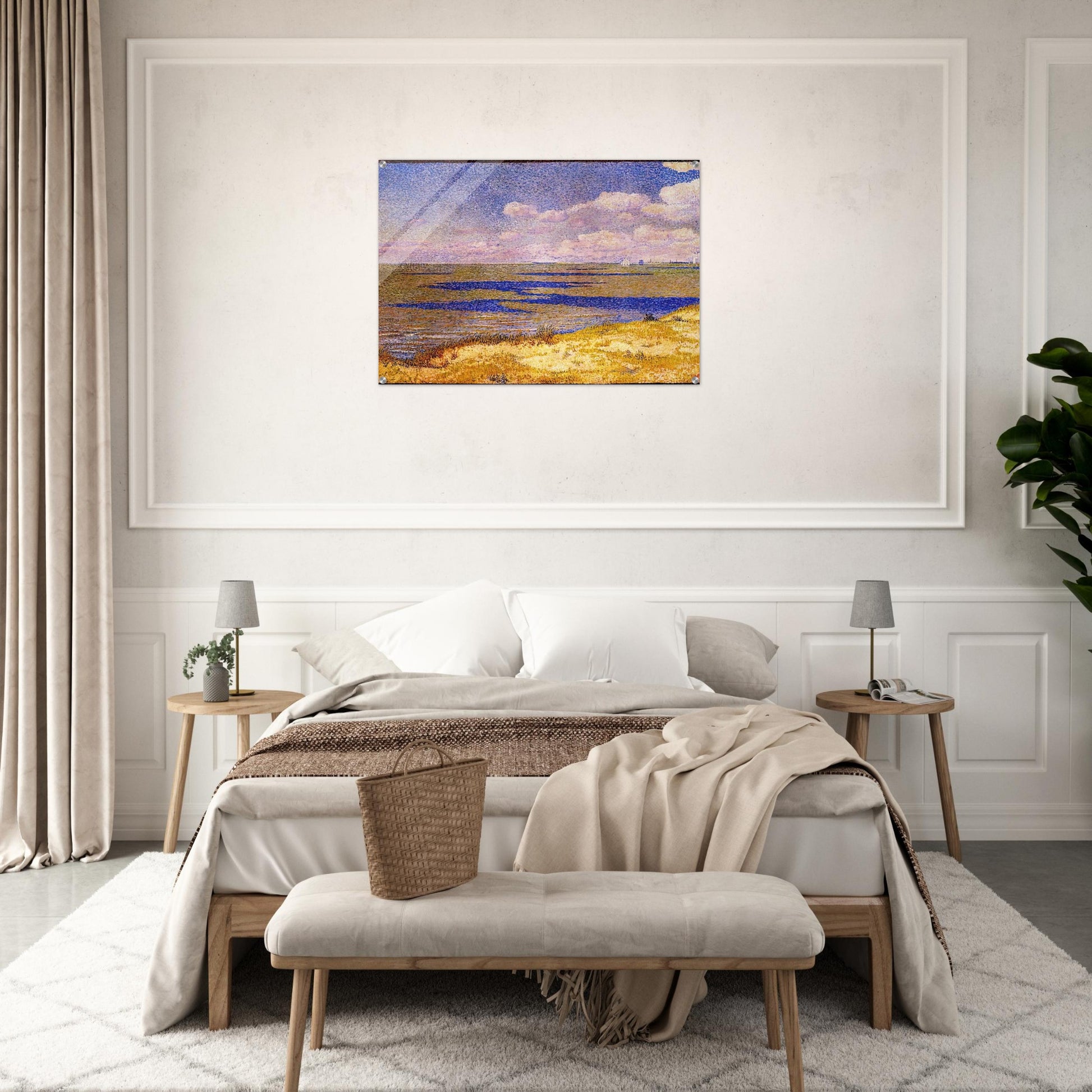 VIEW OF THE RIVER SCHELDT 1893 - Theo van Rysselberghe Acrylic Print - 70x100 cm / 28x40″ inches
