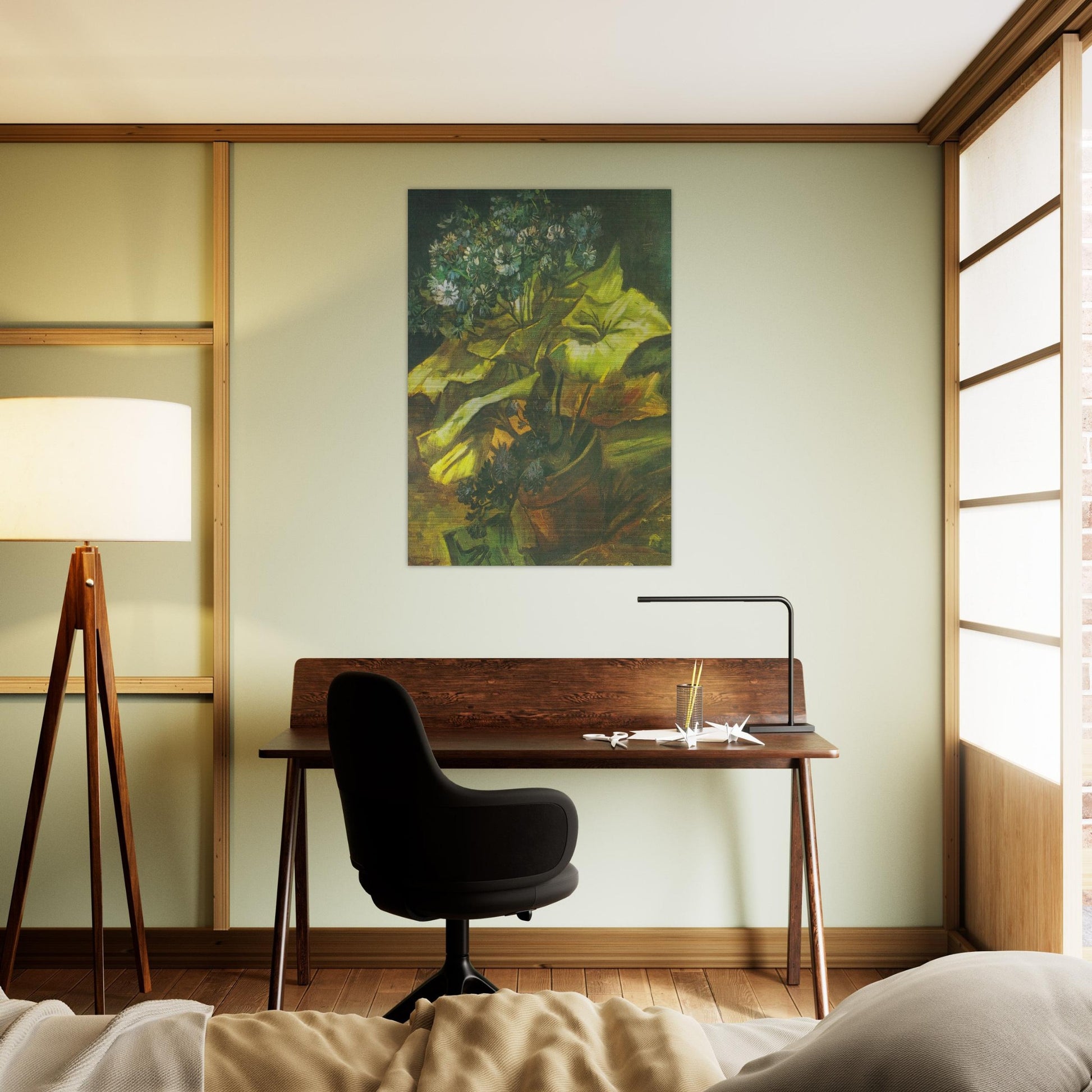 Flower Pot with Asters - Vincent van Gogh Brushed Aluminum Print - 70x100 cm / 28x40 inches | Vincent van Gogh Aluminum Print | Vincent van Gogh Prints