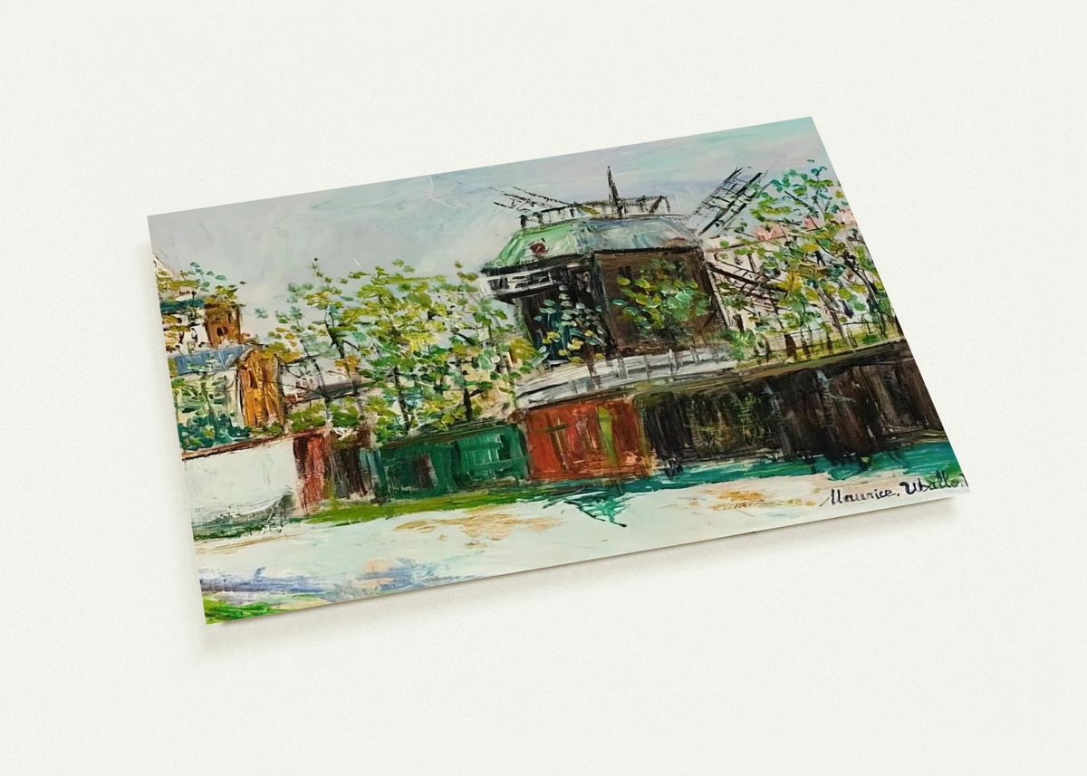MOULIN DE LA GALETTE 4 By Maurice Utrillo Pack of 10 Post Cards | Maurice Utrillo Post Cards | A6 (10.5 x 14.8 cm) - 4.1 x 5.8 inches