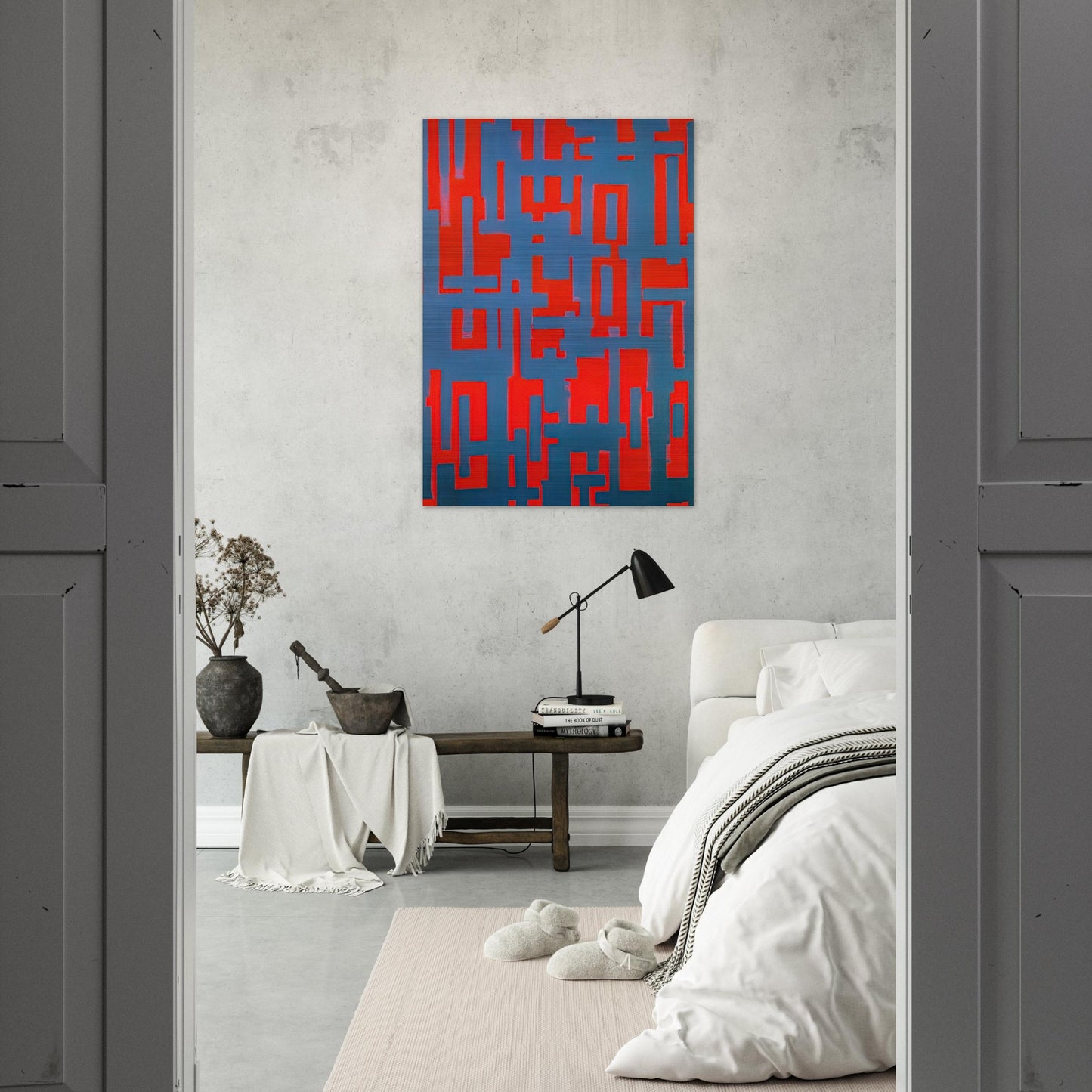 Untitled Red and Gray - 1950 - Ad Reinhardt Brushed Aluminum Print - 70x100 cm / 28x40 inches | Ad Reinhardt Aluminum Print | Ad Reinhardt Prints