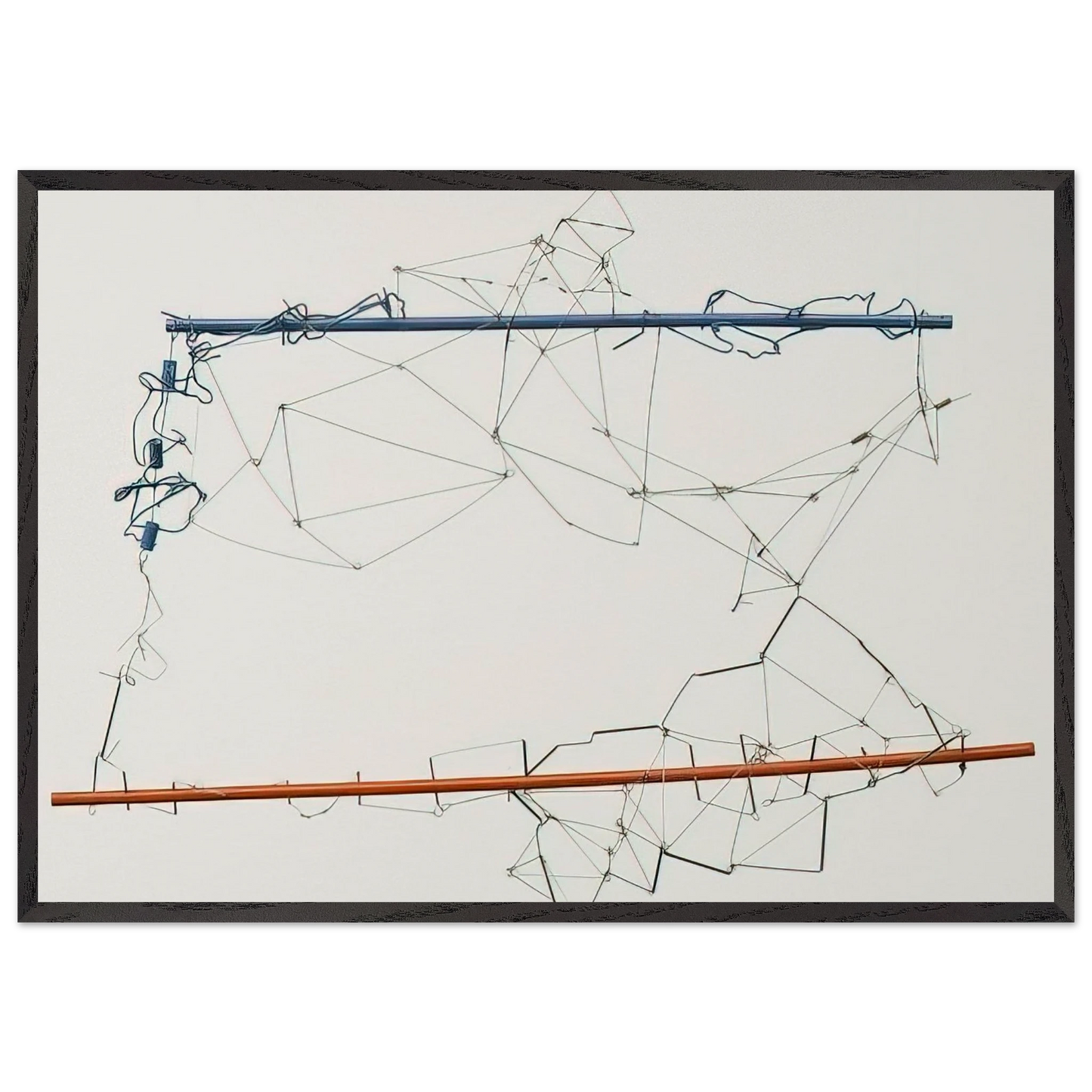 Drawing without Paper 8425 and 8426 - 1984 - Gego 70x100 cm / 28x40 inches Framed Art Print – Black Wooden Frame