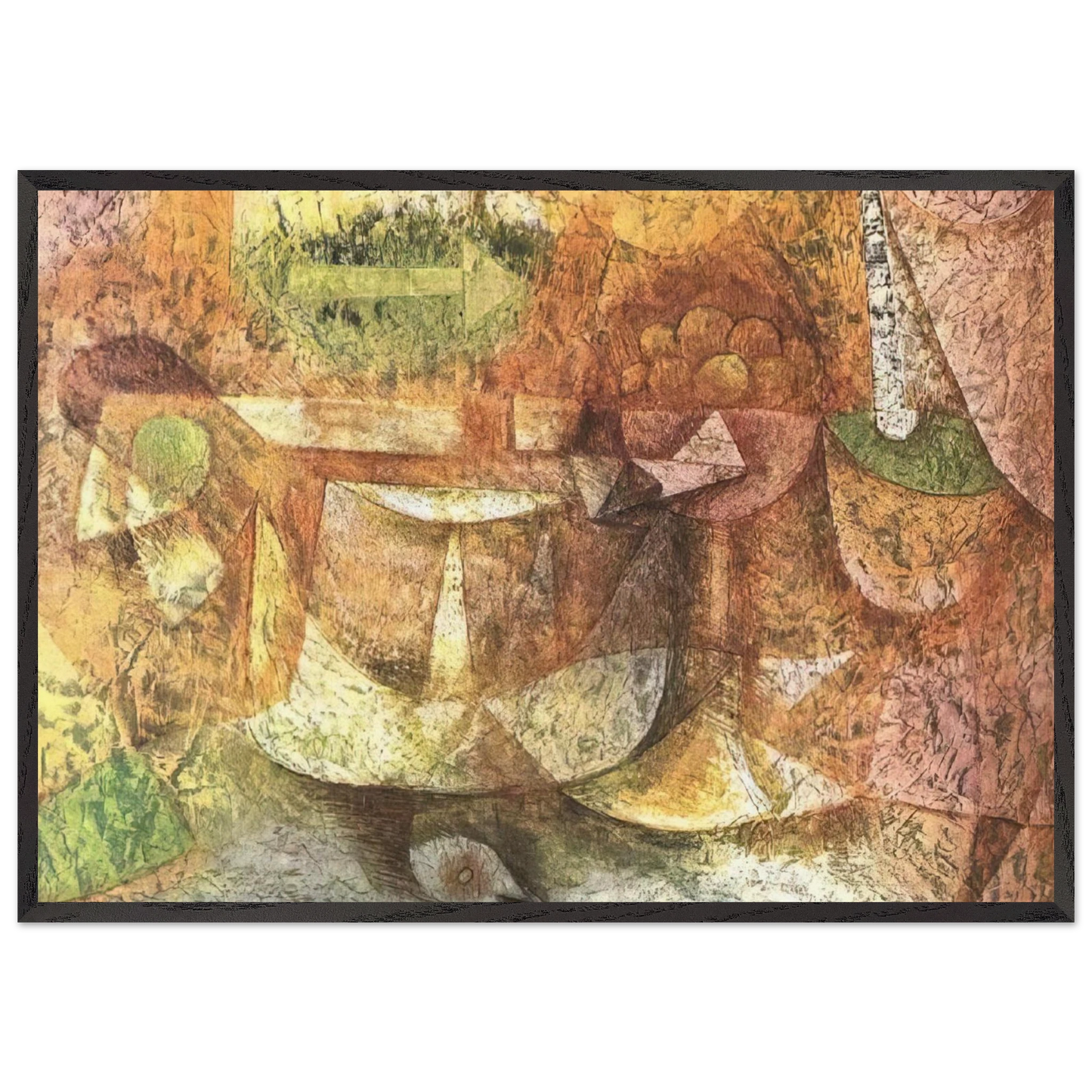 STILL LIFE WITH DOVE 1931 - Paul Klee 70x100 cm / 28x40 inches Framed Art Print – Black Wooden Frame
