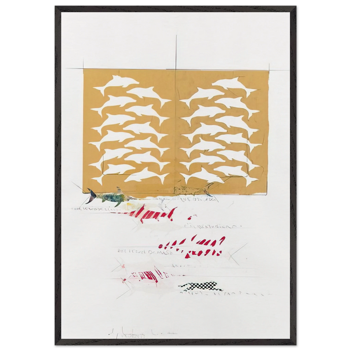 FANNO CINQUE 1988 - Alighiero Boetti 70x100 cm / 28x40 inches Framed Art Print – Black Wooden Frame