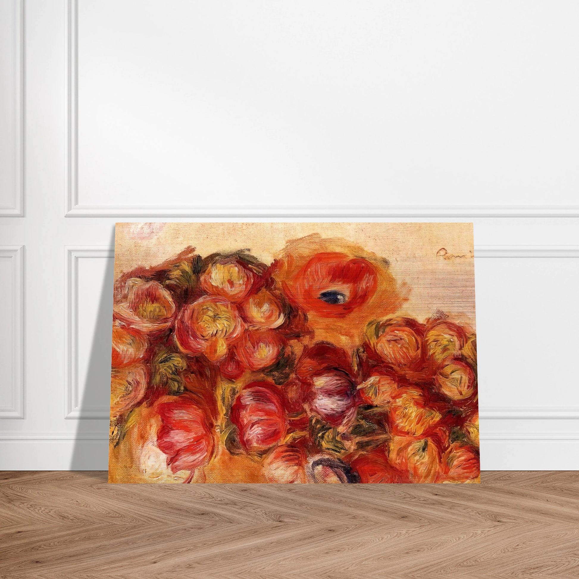 Study of Flowers Anemones and Tulips - Pierre-Auguste Renoir Brushed Aluminum Print - 70x100 cm / 28x40 inches | Pierre-Auguste Renoir Aluminum Print | Pierre-Auguste Renoir Prints