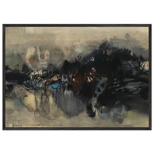 UNTITLED 1964 N4 - Chu teh Chun 70x100 cm / 28x40 inches Framed Art Print – Black Wooden Frame
