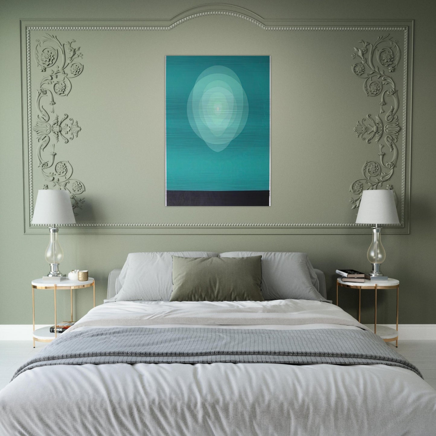 Teal Mandala - 1969 - Clarence Holbrook Carter Brushed Aluminum Print - 70x100 cm / 28x40 inches | Clarence Holbrook Carter Aluminum Print | Clarence Holbrook Carter Prints