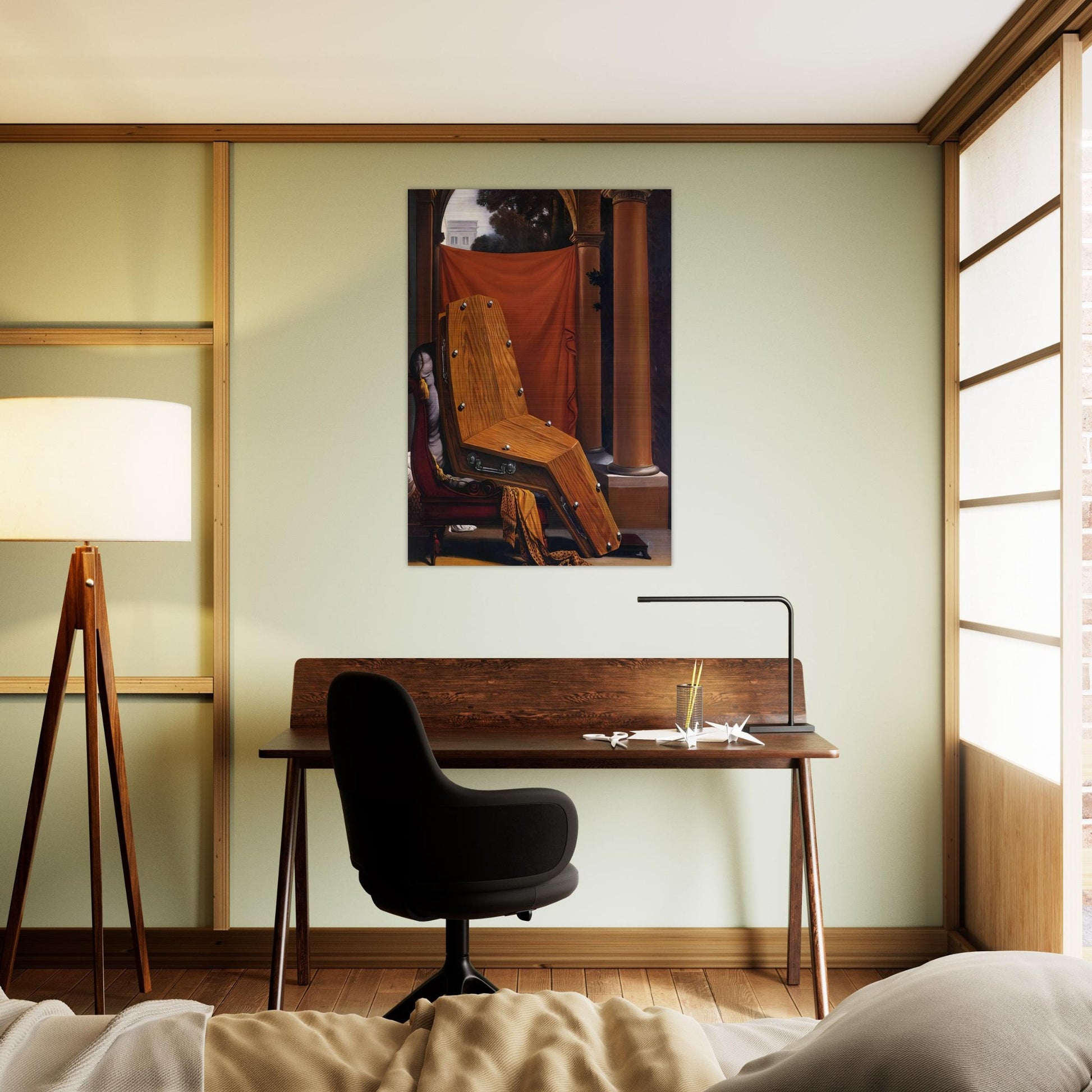 PERSPECTIVE MADAME R%C3%A9CAMIER DE DAVID 1950 - Rene Magritte Brushed Aluminum Print - 70x100 cm / 28x40 inches | Rene Magritte Aluminum Print | Rene Magritte Prints