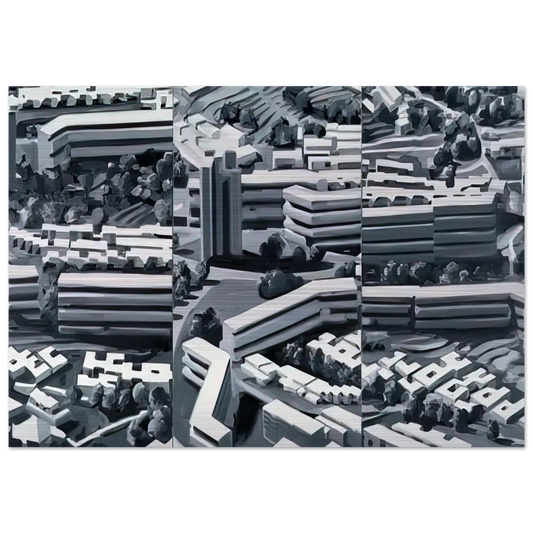 TOWNSCAPE TR 1969 - Gerhard Richter Brushed Aluminum Print - 70x100 cm / 28x40 inches | Gerhard Richter Aluminum Print | Gerhard Richter Prints