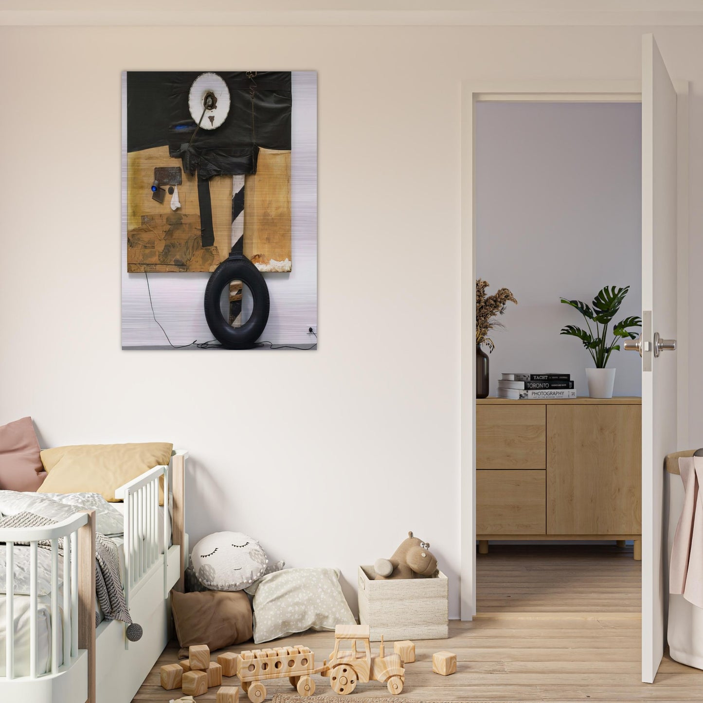 FIRST LANDING JUMP 1961 - Robert Rauschenberg Brushed Aluminum Print - 70x100 cm / 28x40 inches | Robert Rauschenberg Aluminum Print | Robert Rauschenberg Prints