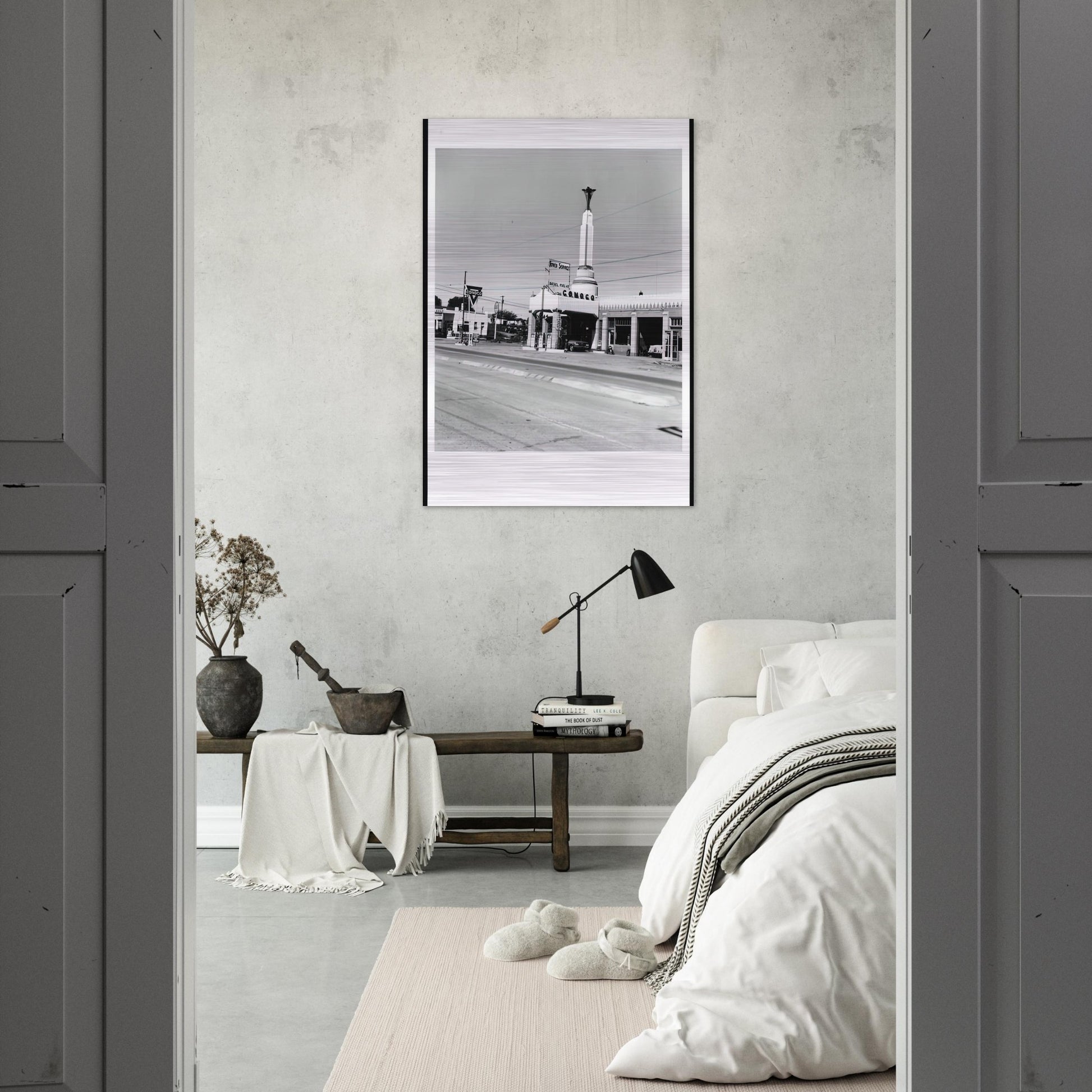 CONOCO SHAMROCK TEXAS FROM FIVE VIEWS FROM THE PANHANDLE SERIES - Edward Ruscha Brushed Aluminum Print - 70x100 cm / 28x40 inches | Edward Ruscha Aluminum Print | Edward Ruscha Prints