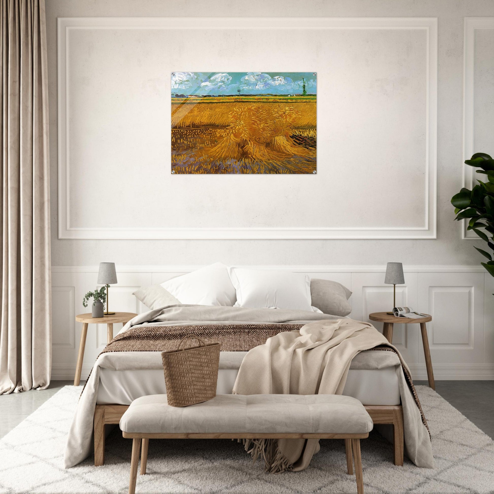 Wheatfield with Sheaves - Vincent van Gogh Acrylic Print - 70x100 cm / 28x40″ inches