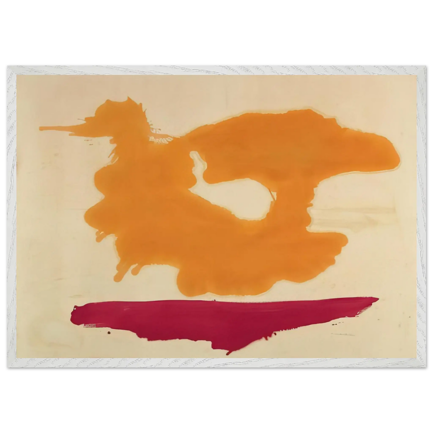 Helen Frankenthaler - Only Orange - 1963 Wall art - A3 (29.7 x 42  cm) - Premium Wooden Framed Poster With Fine Art Paper - Wood frame