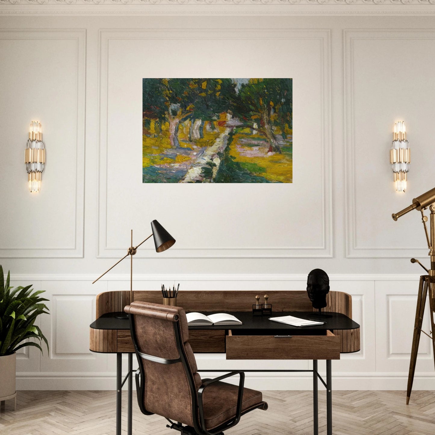 ORCHARD AT LLANE CADAQUES 1920 - Salvador Dali Brushed Aluminum Print - 70x100 cm / 28x40 inches | Salvador Dali Aluminum Print | Salvador Dali Prints