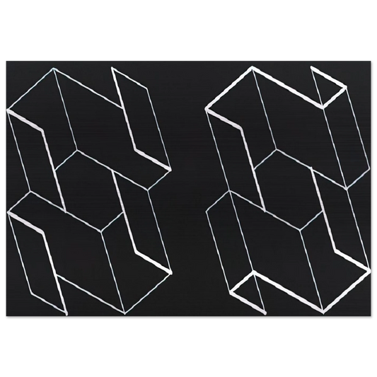 DUO H 1966 - Josef Albers Brushed Aluminum Print - 70x100 cm / 28x40 inches | Josef Albers Aluminum Print | Josef Albers Prints