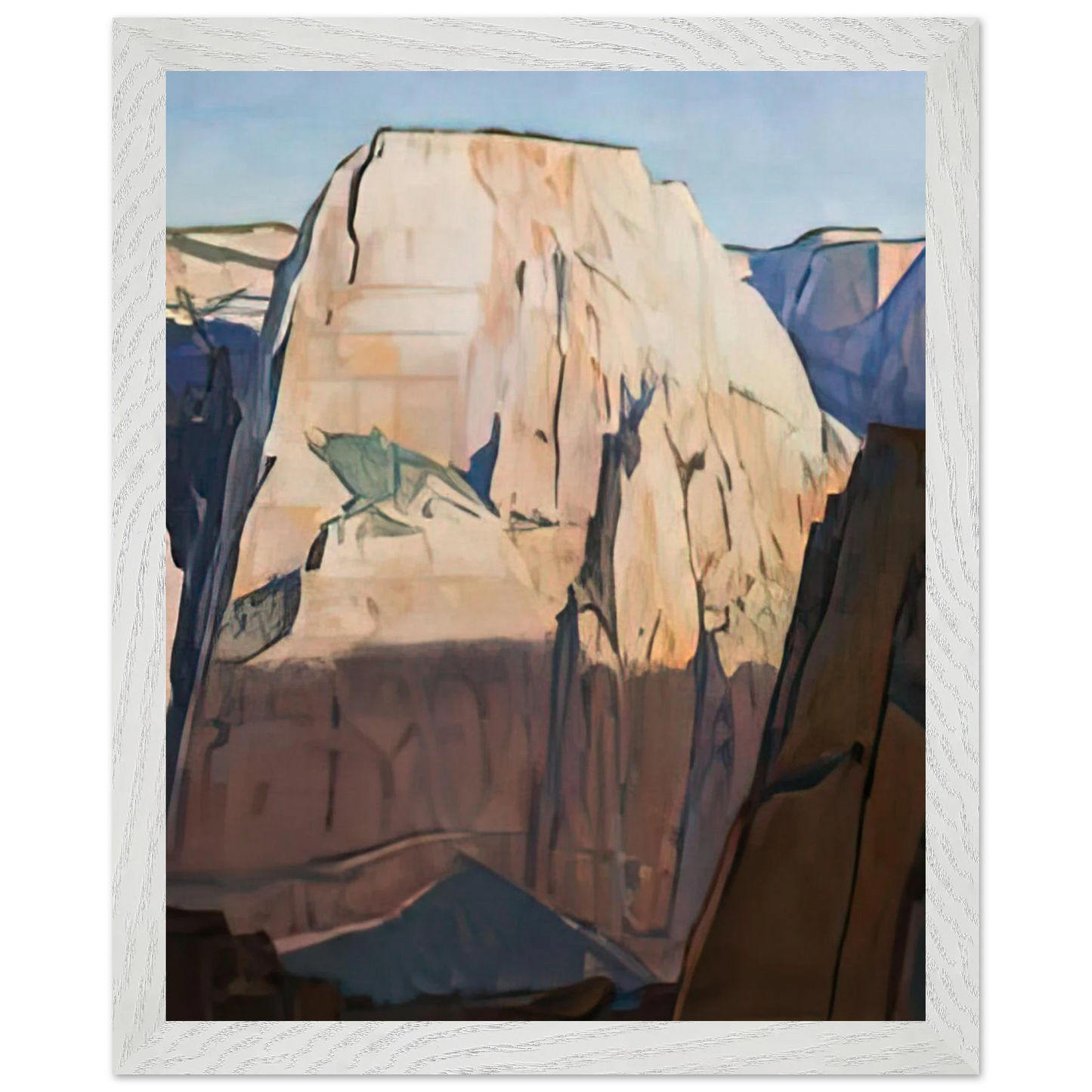 Maynard Dixon - GREAT WHITE THRONE ZION CANYON UTAH 1933 Wall art - A1 (59.4 x 84.1  cm) - Premium Wooden Framed Poster With Fine Art Paper-canvas - Black frame