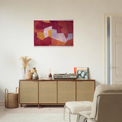 Composition carmin, brune, jaune et grise - 1956 - Serge Poliakoff Brushed Aluminum Print - 70x100 cm / 28x40 inches | Serge Poliakoff Aluminum Print | Serge Poliakoff Prints