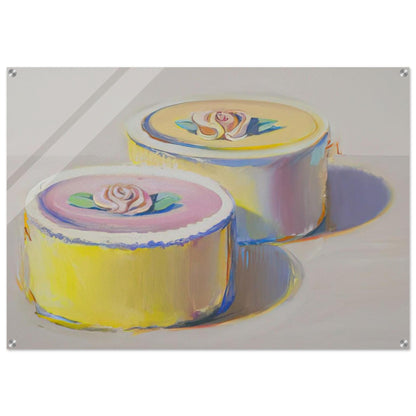 Rosebud Cakes - 1995 - Wayne Thiebaud Acrylic Print - 70x100 cm / 28x40″ inches
