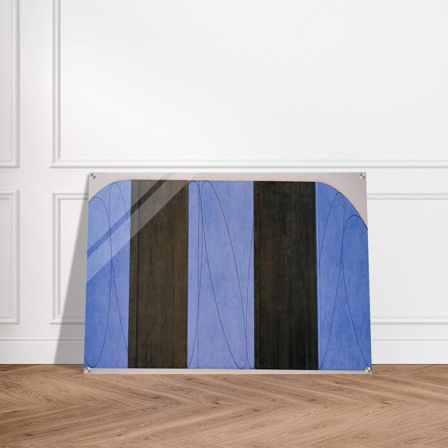 BLUE BLACK FIVE PANEL ZONE PAINTING 1998 - Robert Mangold Acrylic Print - 70x100 cm / 28x40″ inches | Robert Mangold Wall Art | Robert Mangold Prints