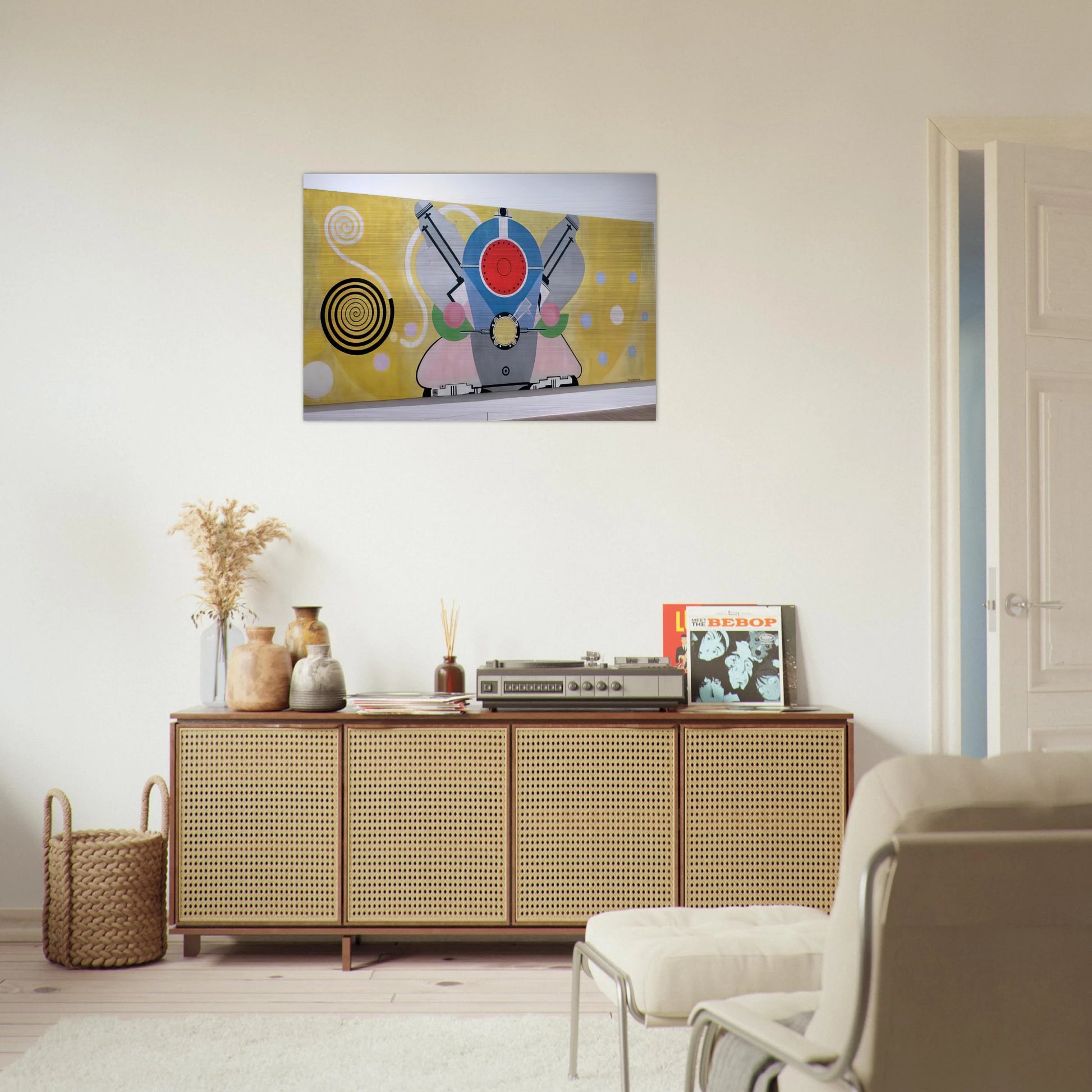 MOTEUR D AVION DECORATION POUR LE PALAIS DE L AIR EXPOSITION INTERNATIONALE DES ARTS ET DES 1937 - Sonia Delaunay Brushed Aluminum Print - 70x100 cm / 28x40 inches | Sonia Delaunay Aluminum Print | Sonia Delaunay Prints
