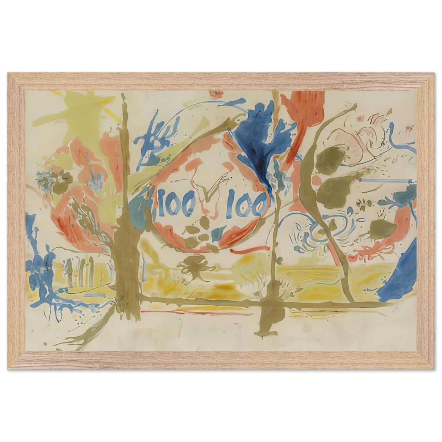 Helen Frankenthaler - Eden, 1956- Wall Art - 21x29.7 cm / 8x12" - Premium Wooden Framed Poster With Fine Art Paper-canvas - Black frame