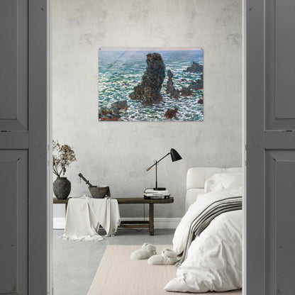 The Pyramids of Port Coton, Belle-Ile-en-Mer - claude monet Acrylic Print - 70x100 cm / 28x40″ inches