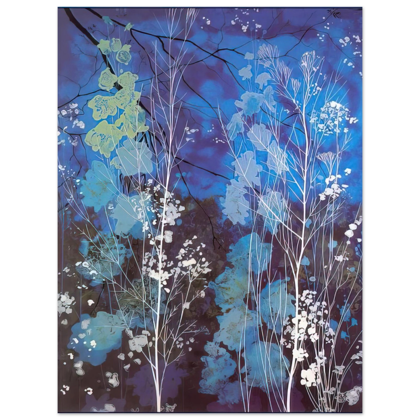 Eyvind Earle - Delphinium  75x100 cm / 30x40inches Fine Art Poster