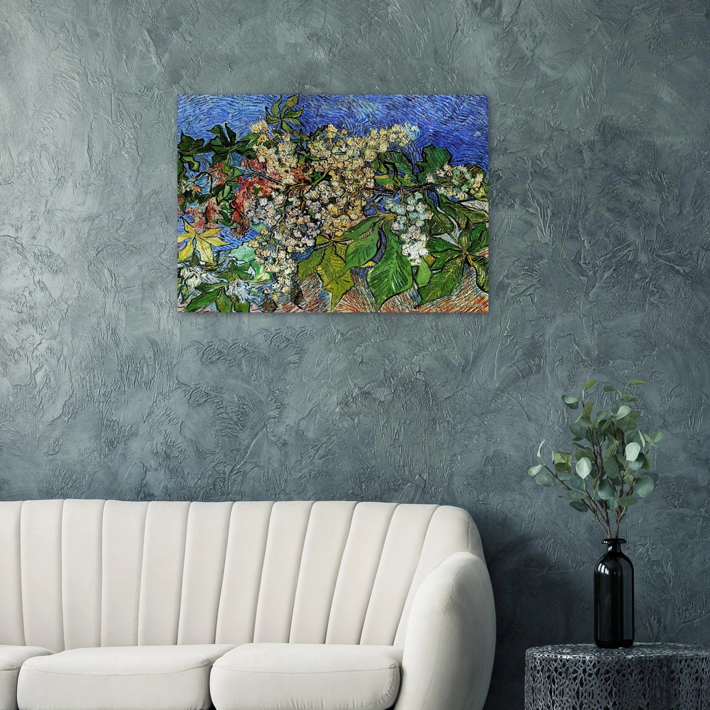 Blossoming Chestnut Branches - Vincent van Gogh Brushed Aluminum Print - 70x100 cm / 28x40 inches | Vincent van Gogh Aluminum Print | Vincent van Gogh Prints
