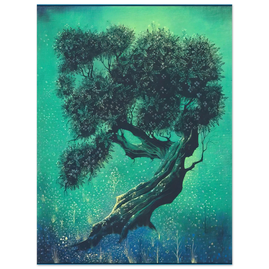 Eyvind Earle - Solitary Bonsai  75x100 cm / 30x40inches Fine Art Poster