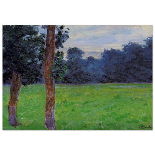 Two Trees in a Meadow - claude monet Brushed Aluminum Print - 70x100 cm / 28x40 inches | claude monet Aluminum Print | claude monet Prints
