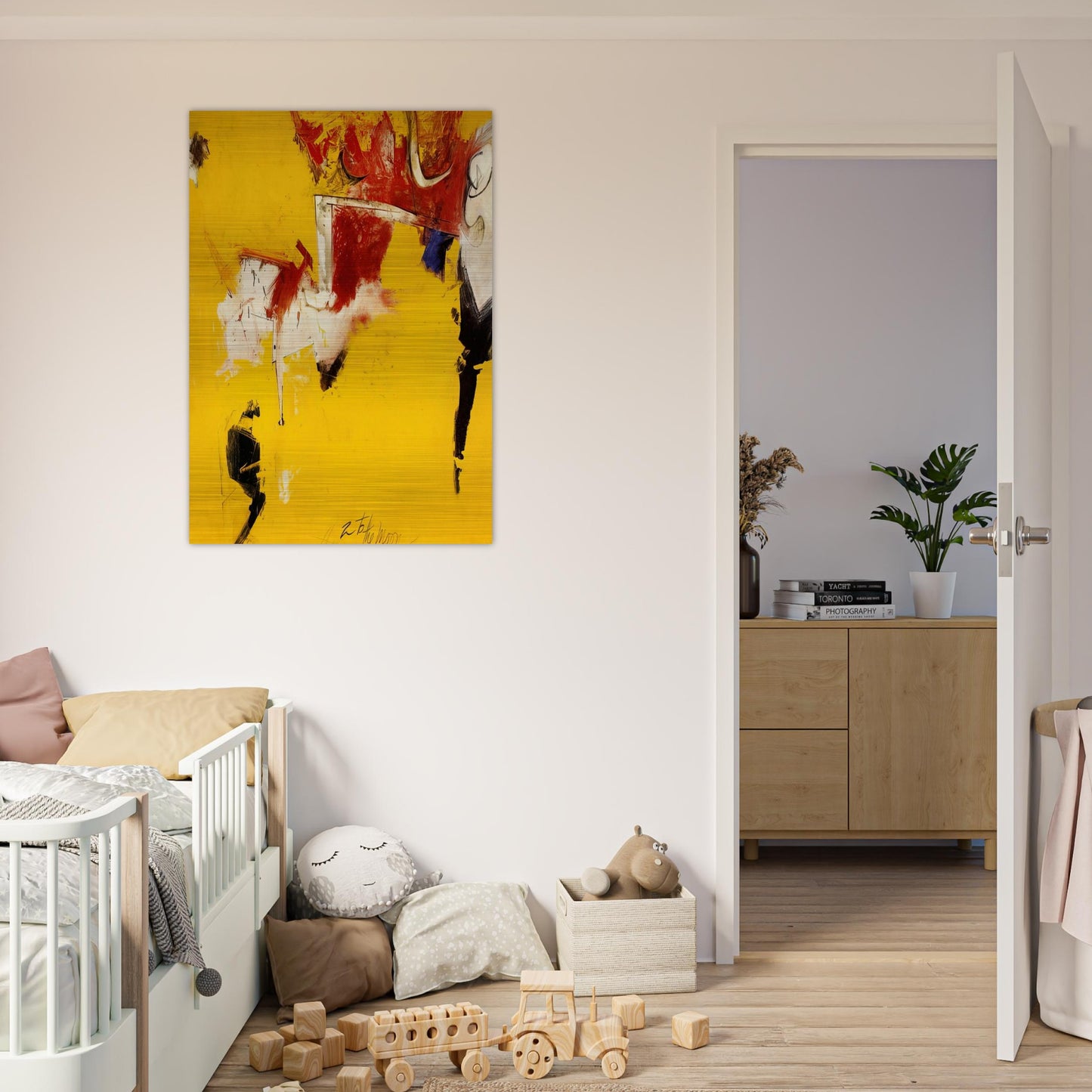2 to the Moon - 1961 - Hassel Smith Brushed Aluminum Print - 70x100 cm / 28x40 inches | Hassel Smith Aluminum Print | Hassel Smith Prints