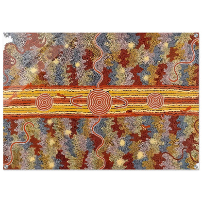 Corrobboree Dreaming - Native Art - Clifford Possum Tjapaltjarri Acrylic Print - 70x100 cm / 28x40″ inches | Clifford Possum Tjapaltjarri Wall Art | Clifford Possum Tjapaltjarri Prints