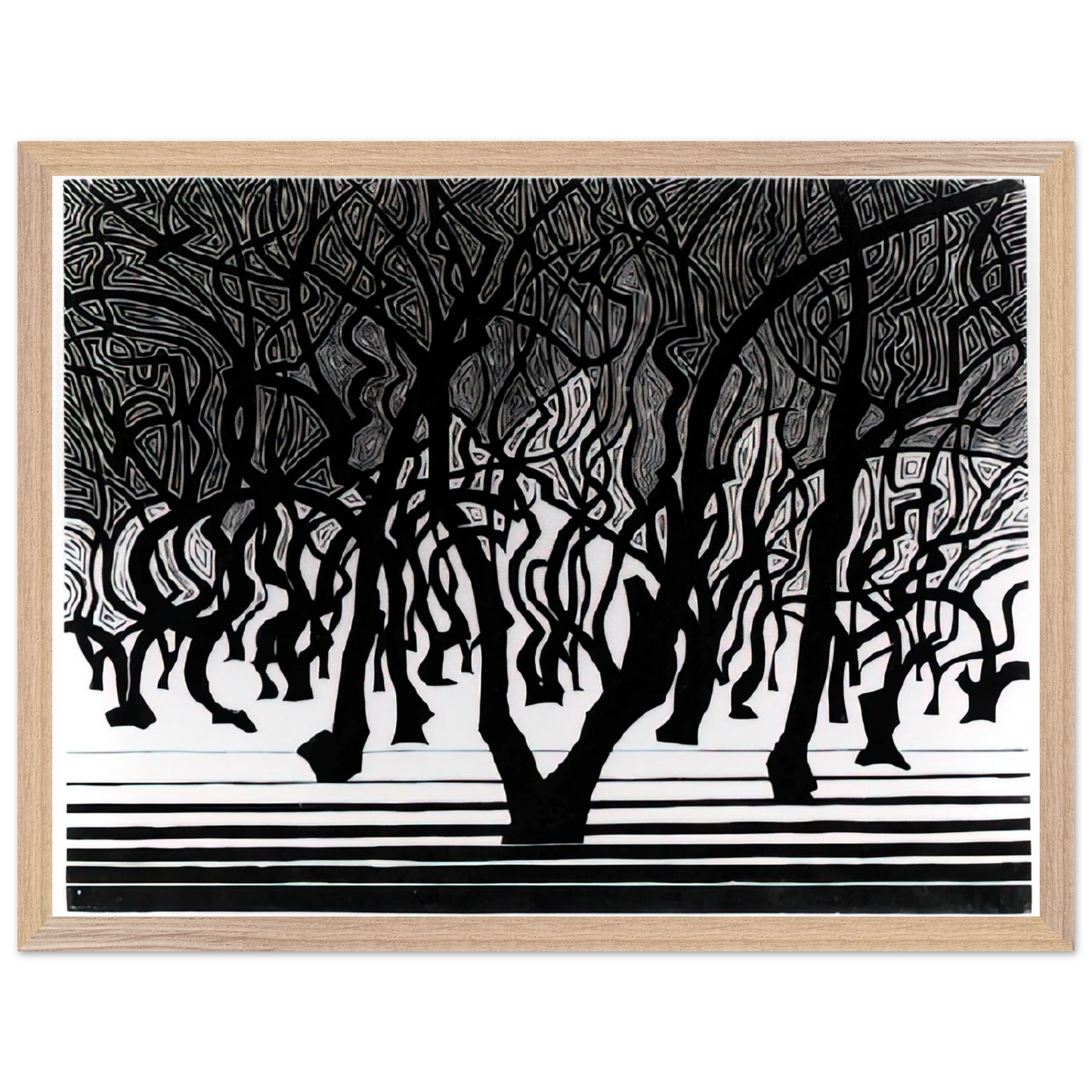 MC Escher - ESCHER (9) Wall Art - 21x29.7 cm / 8x12" - Premium Wooden Framed Poster With Fine Art Paper-canvas - White frame