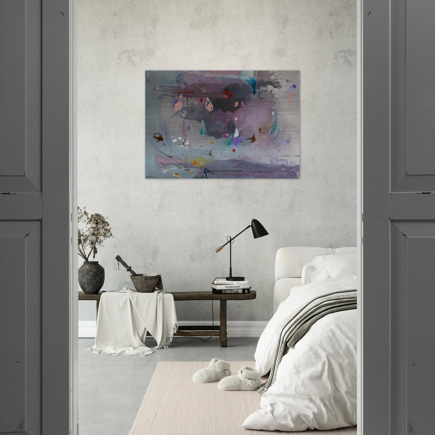 Grey Fireworks - 2000 - Helen Frankenthaler Brushed Aluminum Print - 70x100 cm / 28x40 inches | Helen Frankenthaler Aluminum Print | Helen Frankenthaler Prints