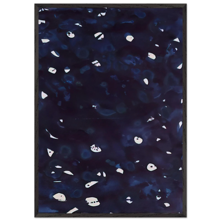 Untitled  Dark Blue-Green  - Sam Francis 70x100 cm / 28x40 inches Framed Art Print – Black Wooden Frame