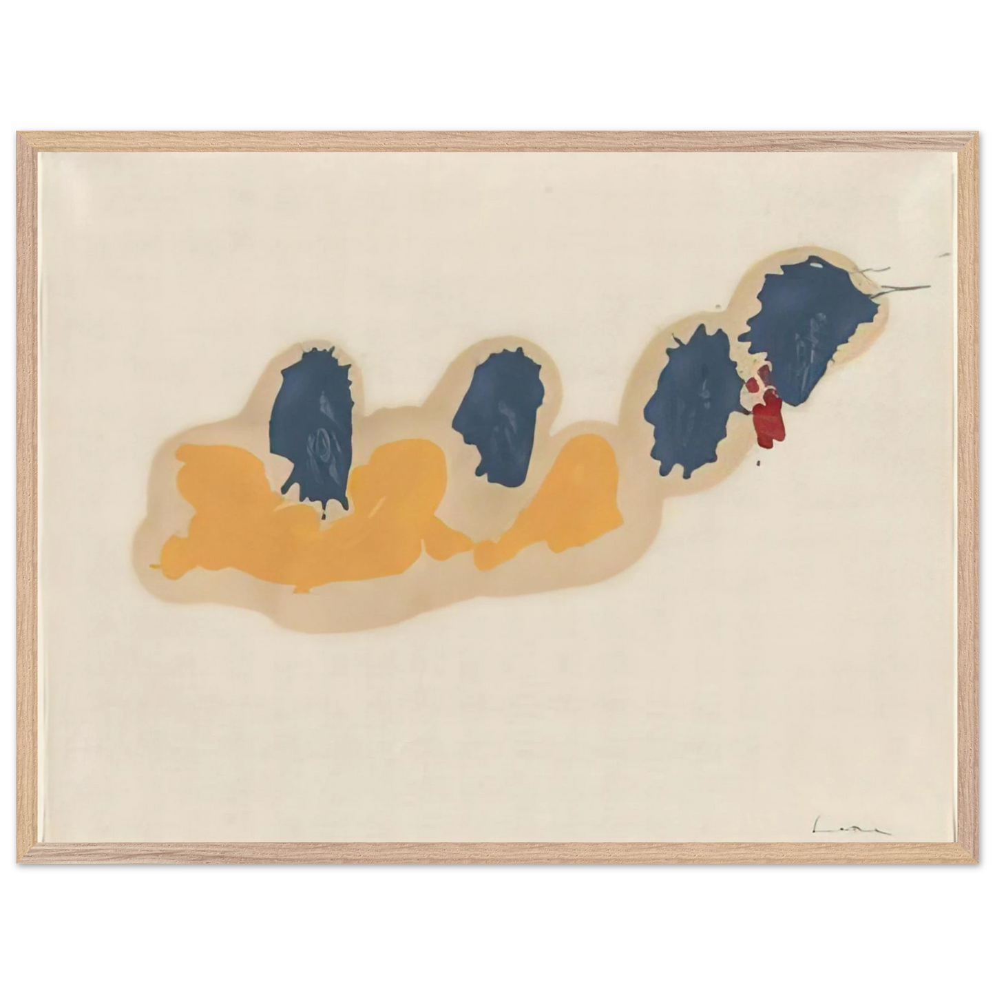 Helen Frankenthaler - April IV - 1960 Wall art - 60x80 cm / 24x32 inches - Premium Wooden Framed Poster With Fine Art Paper-canvas - White frame