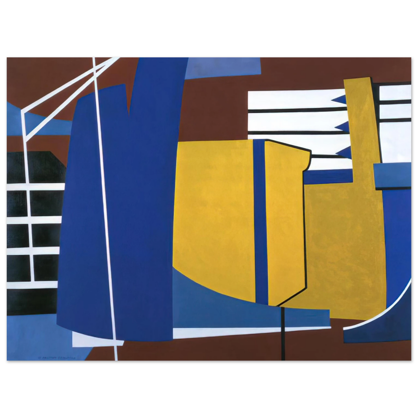 Ralston Crawford - Nacelles Under Construction - 1946  75x100 cm / 30x40inches Fine Art Poster