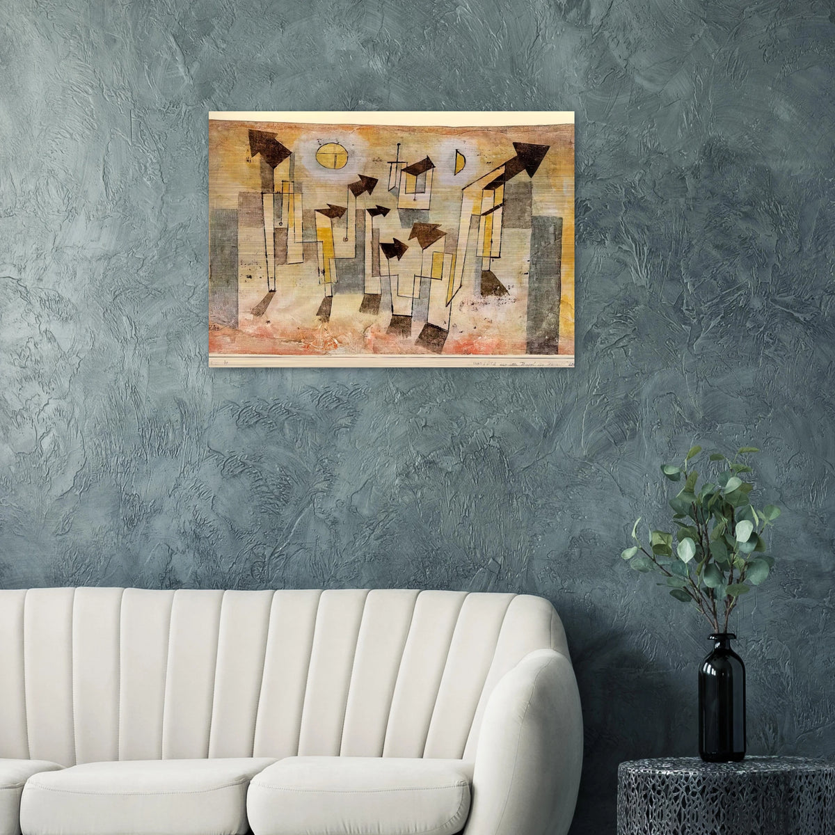 WALL PAINTING FROM THE TEMPLE OF LONGING 1922 - Paul Klee Brushed Aluminum Print - 70x100 cm / 28x40 inches | Paul Klee Aluminum Print | Paul Klee Prints