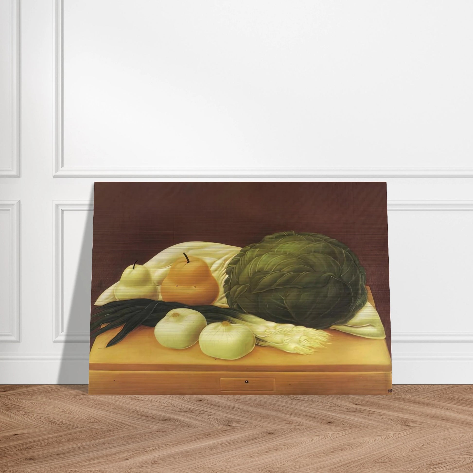 KITCHEN TABLE - Fernando Botero Brushed Aluminum Print - 70x100 cm / 28x40 inches | Fernando Botero Aluminum Print | Fernando Botero Prints